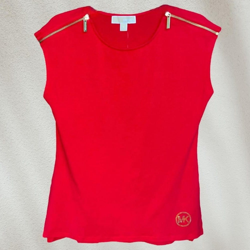 Red sleeveless, Michael Kors shirt size large
